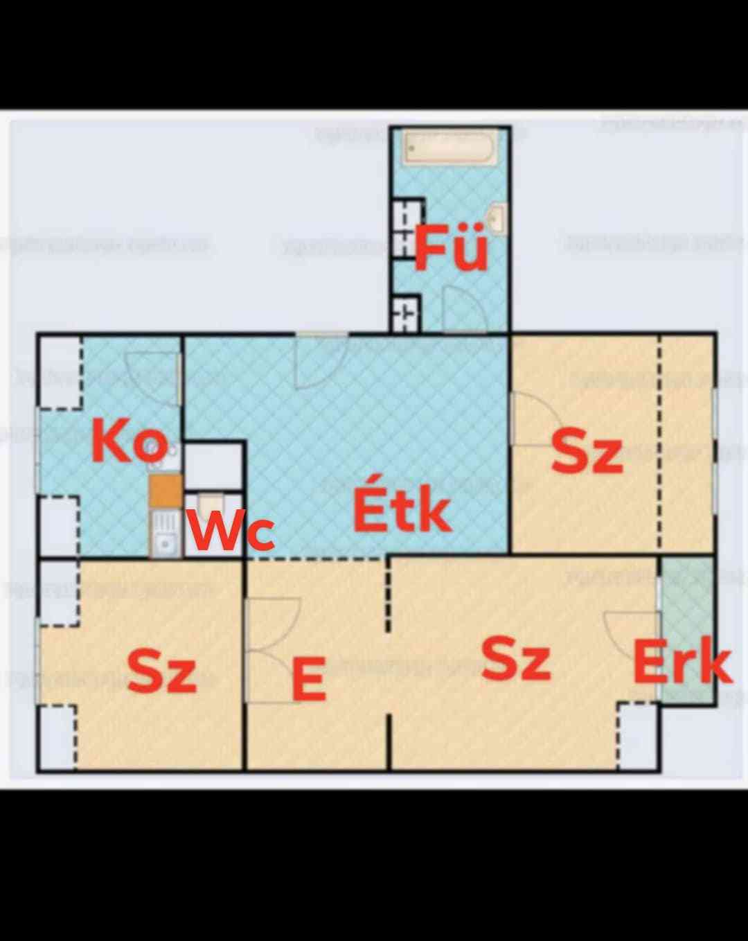 EGER, FELSŐVÁROS,  77 m2 /71 m2-es, 3 SZOBÁS, ERKÉLYES LAKÁS – 6. fotó